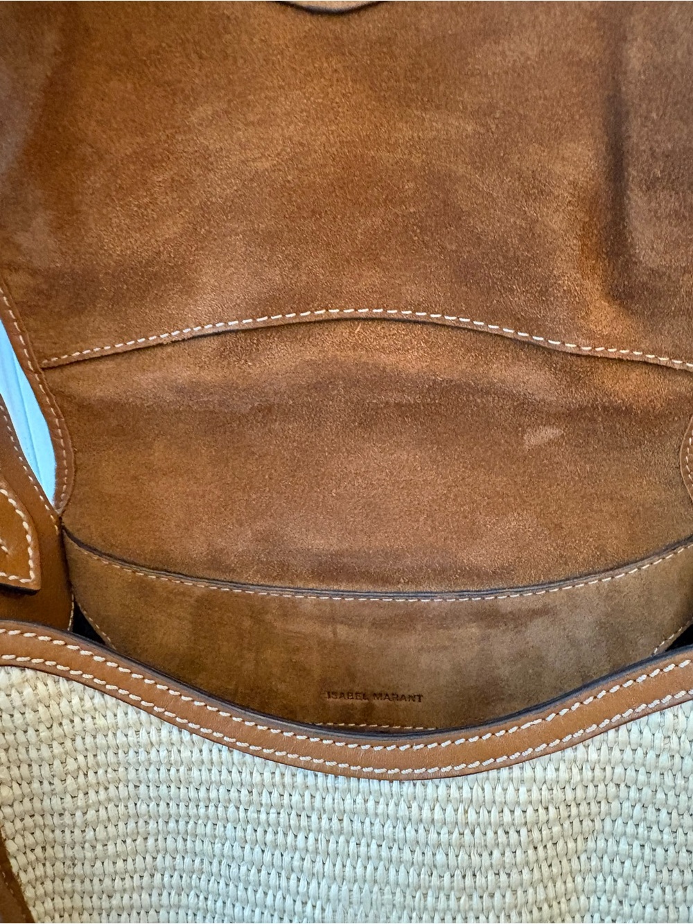 Isabel Marant Natural Straw Crossbody with Tan Leather Trim - Picture 2 of 3